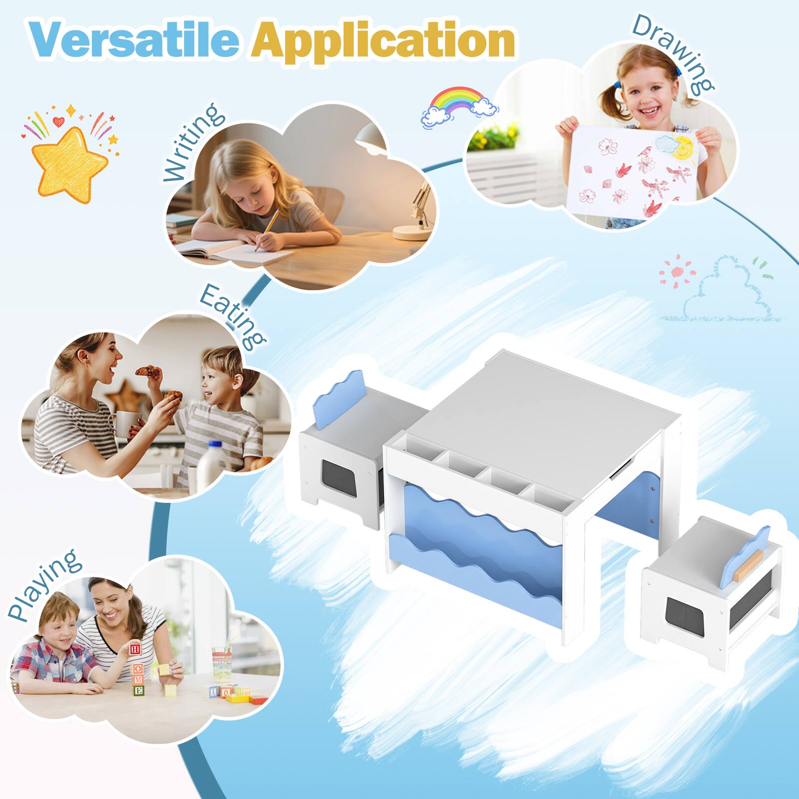 Versatile Application

- Writing
- Drawing
- Eating
- Playing
