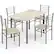 Alt View 1. Costway - 5 Piece Dining Table Set 29.5" with 4 Chairs Wood Metal Kitchen Breakfast Furniture Natural - Beige.