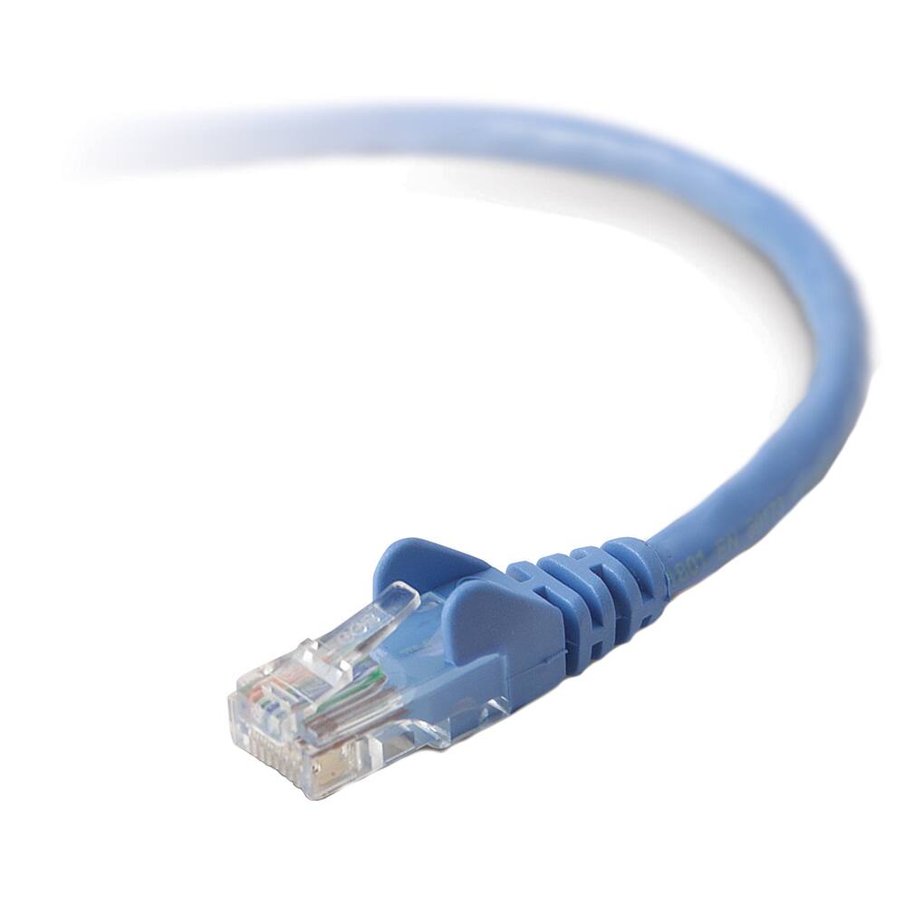 Front. Belkin - Belkin CAT6 Ethernet Patch Cable - 3 ft - RJ-45 Male to Male - Gold Plated - Blue.