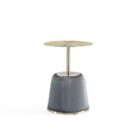 Manhattan Comfort - Anderson Modern Metal Top Upholstered End Table - Gray