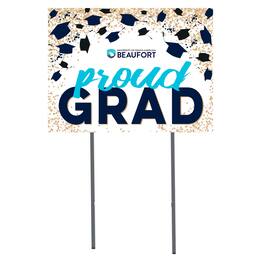 Jardine - South Carolina Beaufort Sand Sharks 18" x 24" Proud Grad Yard Sign - White