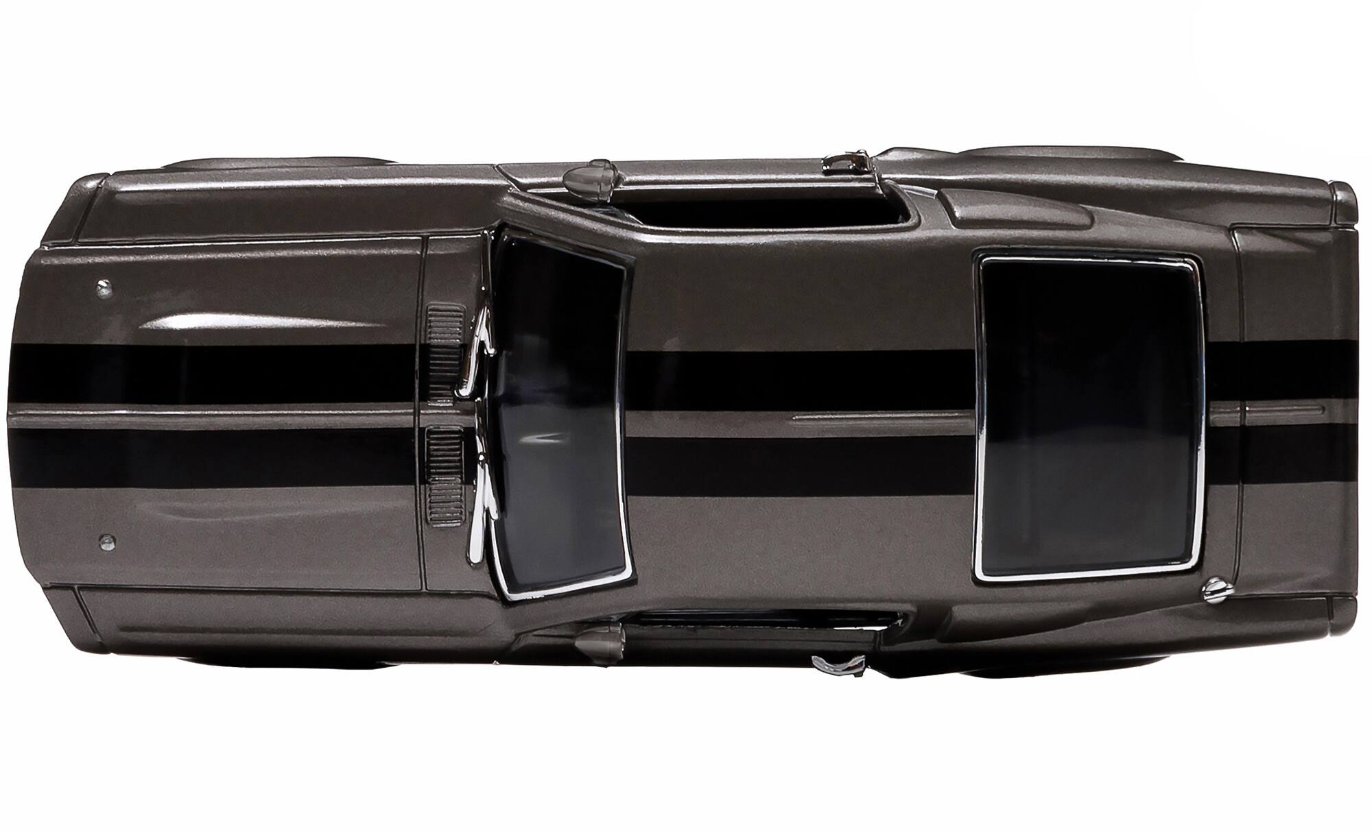 Alt View 2. Greenlight - 1967 Ford Mustang Custom "Eleanor" Gray Met. w/ Black Stripes "Gone in 60 Seconds" (2000) Movie 1/43 Model by Greenlight.