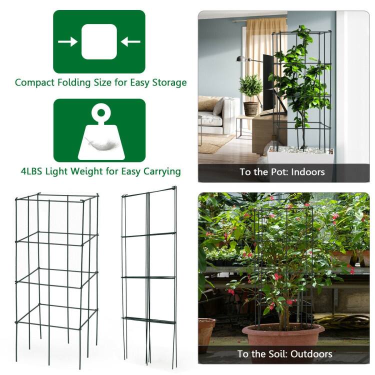 Compact Folding Size for Easy Storage  
4LBS Light Weight for Easy Carrying  
To the Pot: Indoors  
To the Soil: Outdoors