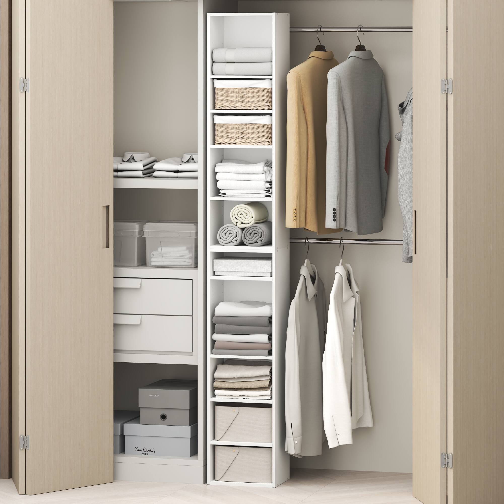 Alt View 1. Furinno - PASIR 10-Tier Closet Organizers and Storage, Adjustable Storage Organizer, Closet Storage, 12-In, for Closet, Bedroom - White.