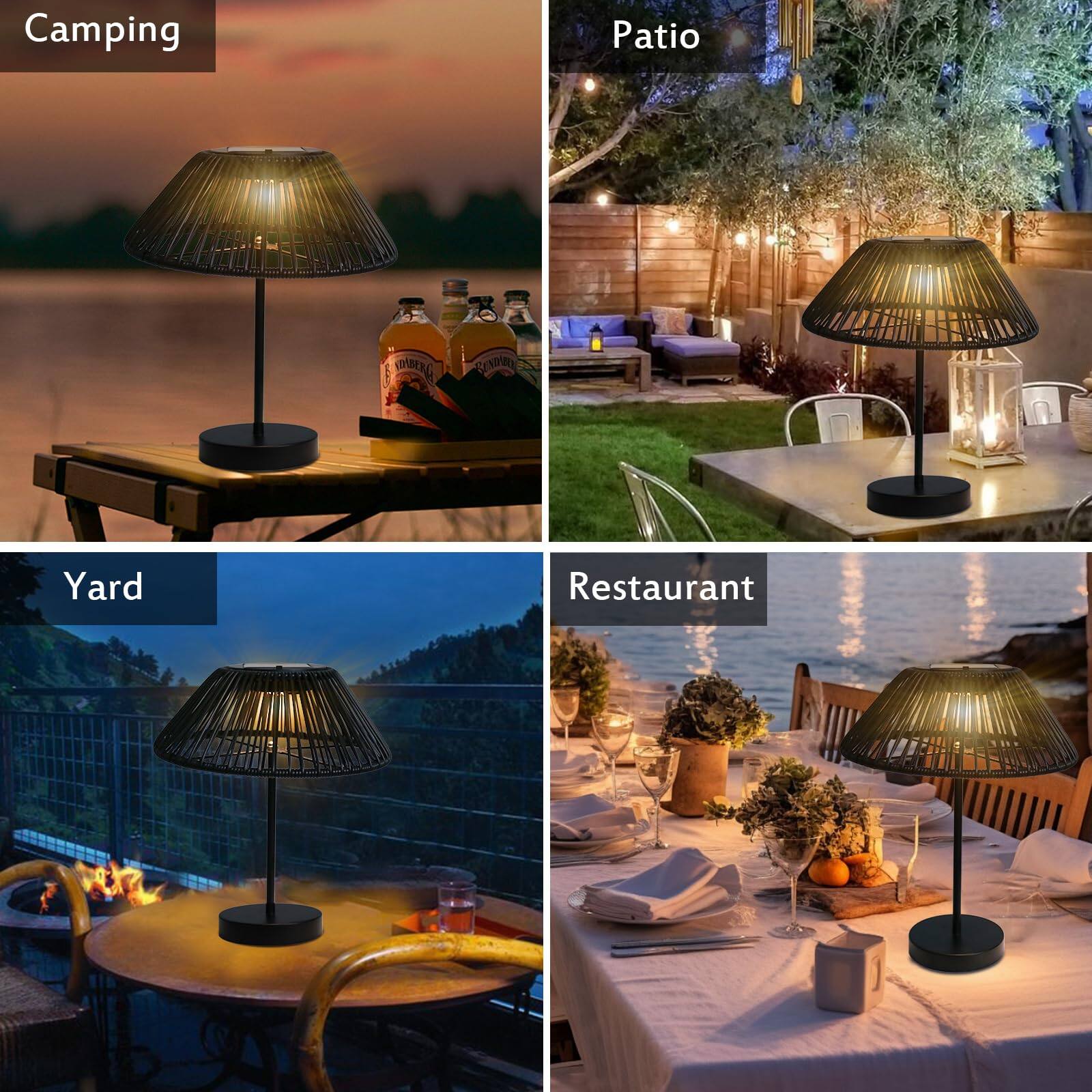 Dazzling Pops Solar Table Lamp Outdoor Solar Table Lamps Rattan ...