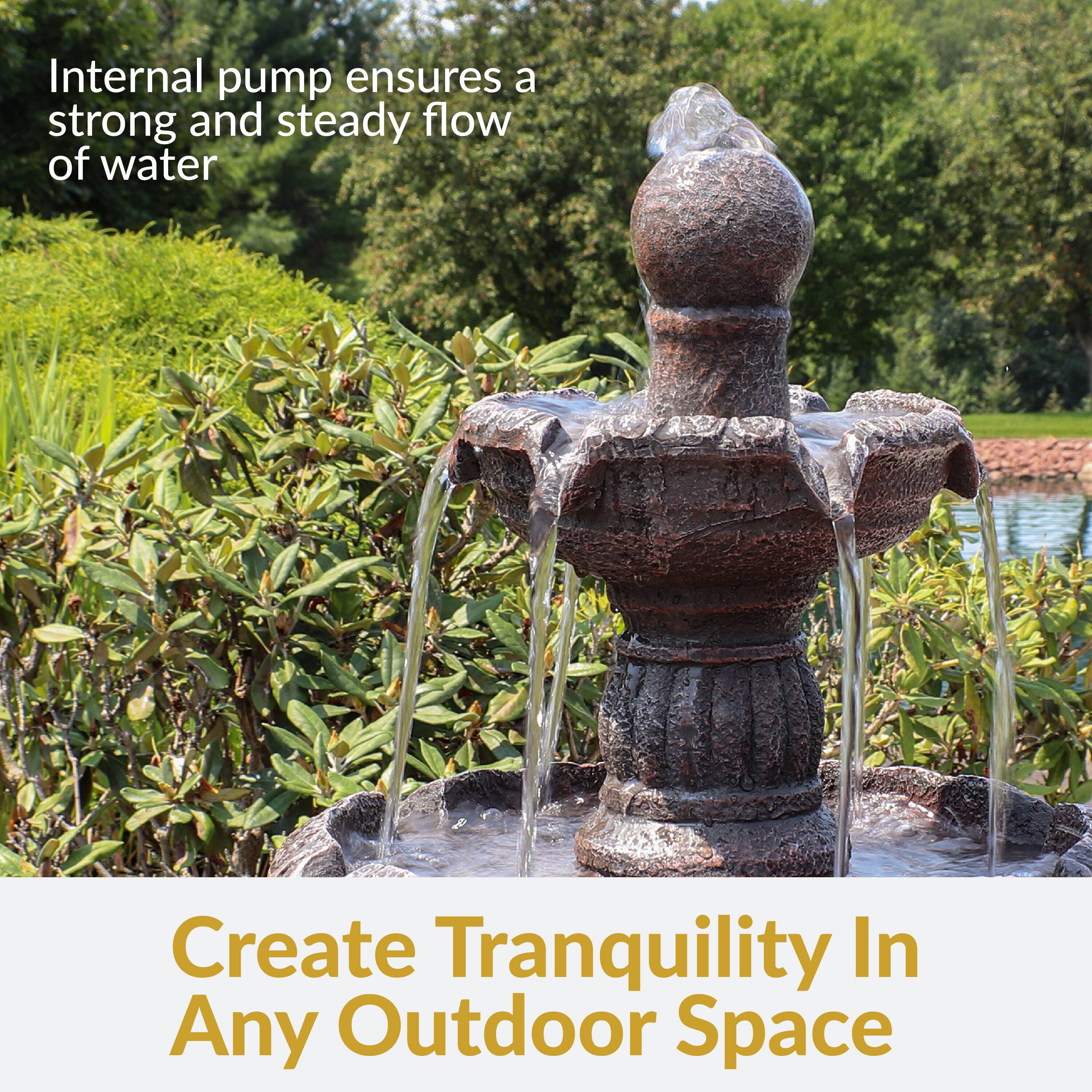 Internal pump ensures a strong and steady flow of water

Create Tranquility In Any Outdoor Space