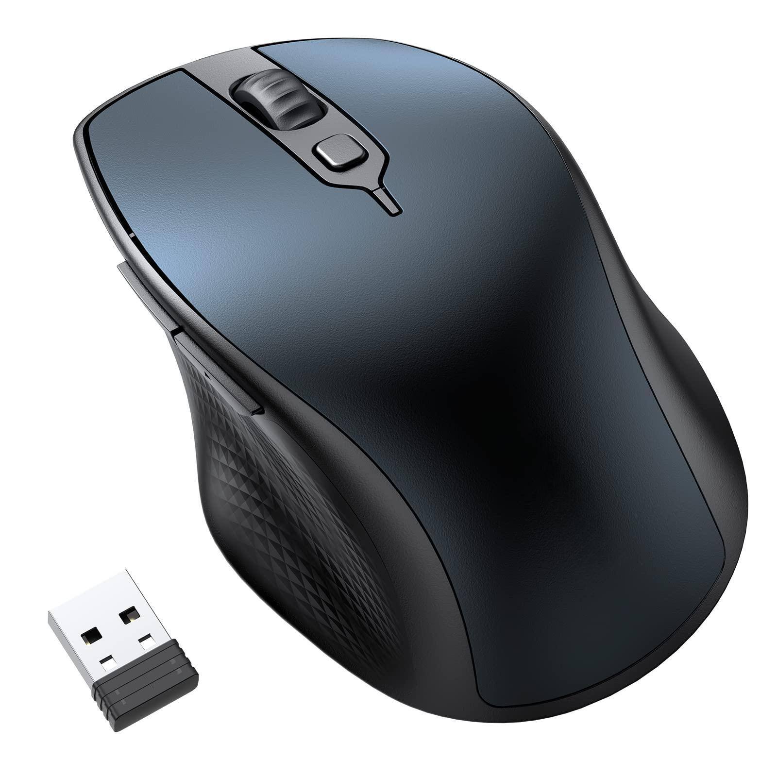 Comfort Essence - Wireless Mouse 5.0 For Laptop Cordless With Usb Receiver 1000/1600/2000/ 5 Buttons Silent Mice Macbook - Wireless - Blue