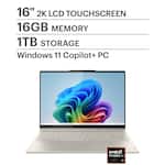 Lenovo - Yoga 7 2-in-1 - Copilot+ PC - 16" Full HD LCD Touchscreen Laptop - AMD Ryzen AI 7 350 2025 - 16GB Memory - 1TB SSD - Seashell