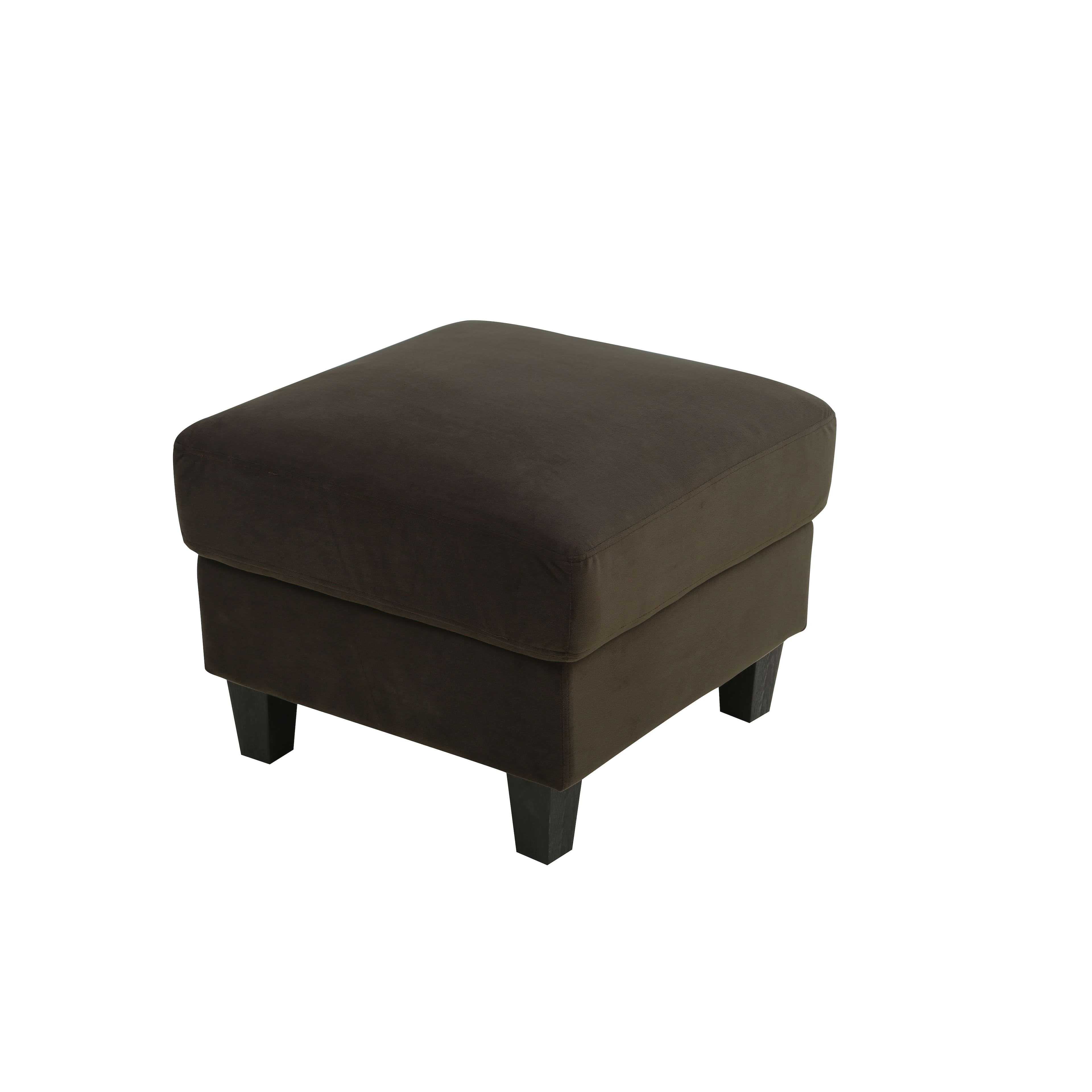 Lifestyle Solutions - Botany Upholstered Microfiber Fabric Ottoman - Coffee - Front_Zoom
