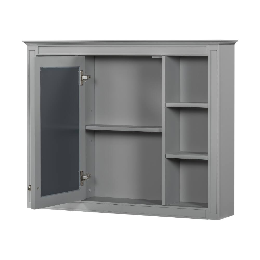 Alt View 8. Loheer - Loheer 36 inch bathroom vanity with sink Grey Modern Solid Wood - Grey.