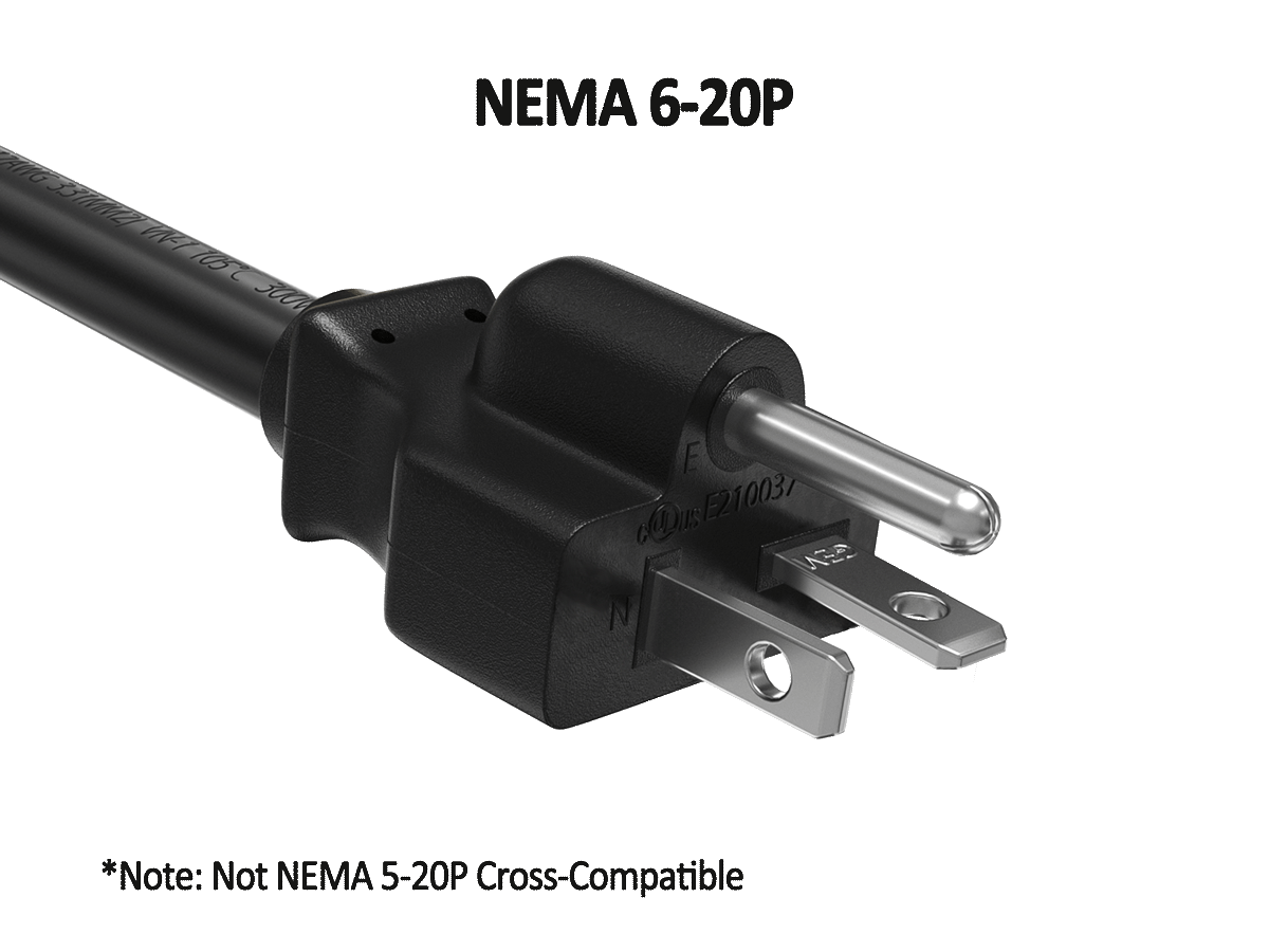 NEMA 6-20P  
VN-1165 300W  
E cDus E210037  N  
*Note: Not NEMA 5-20P Cross-Compatible
