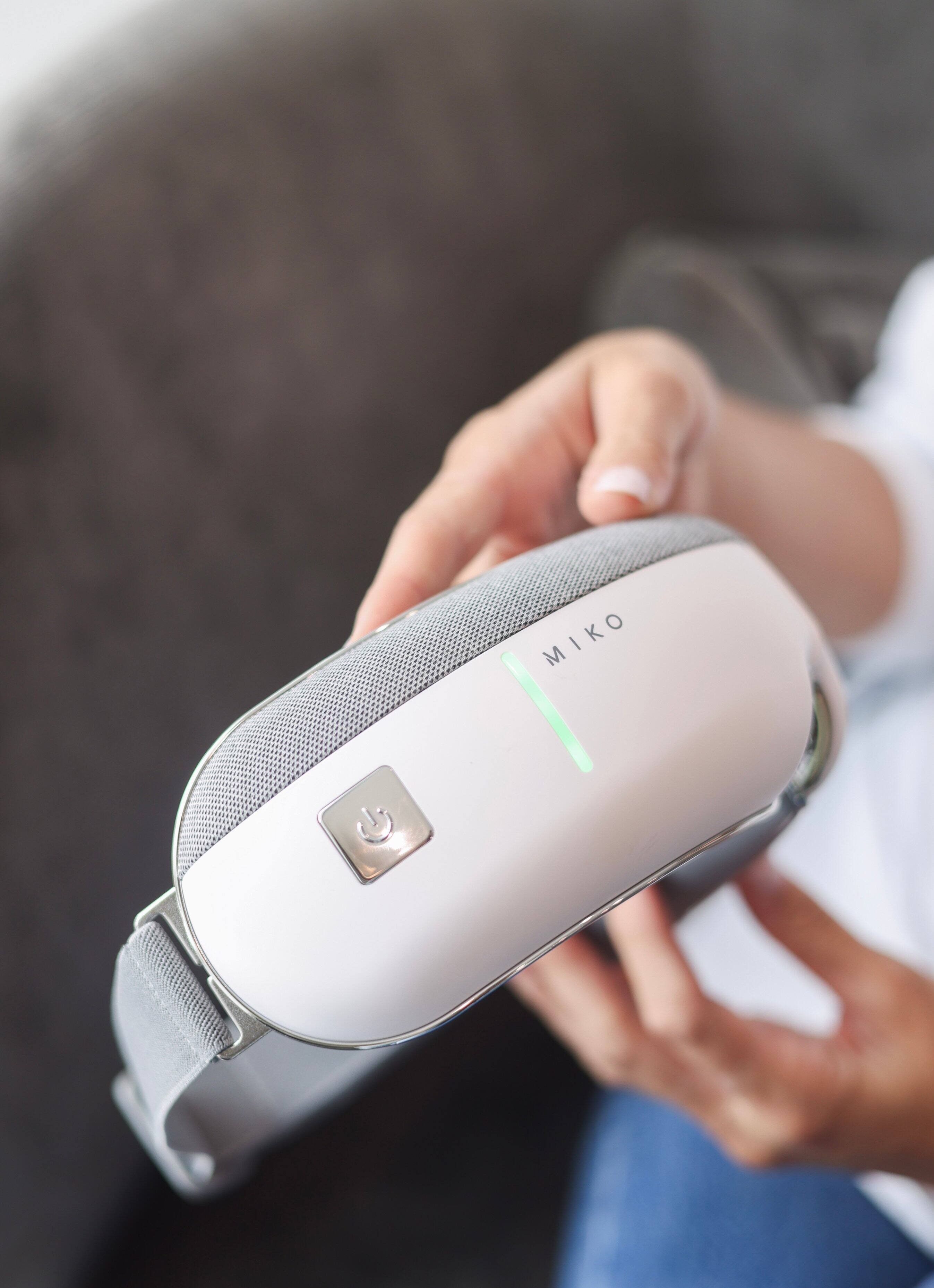 Alt View 2. Miko - Miko Gaze Eye Massager with Heat, Bluetooth Music, 4 Massage Modes, 4 Intensities, Ergonomic Fit, Eye Strain Relief - White.