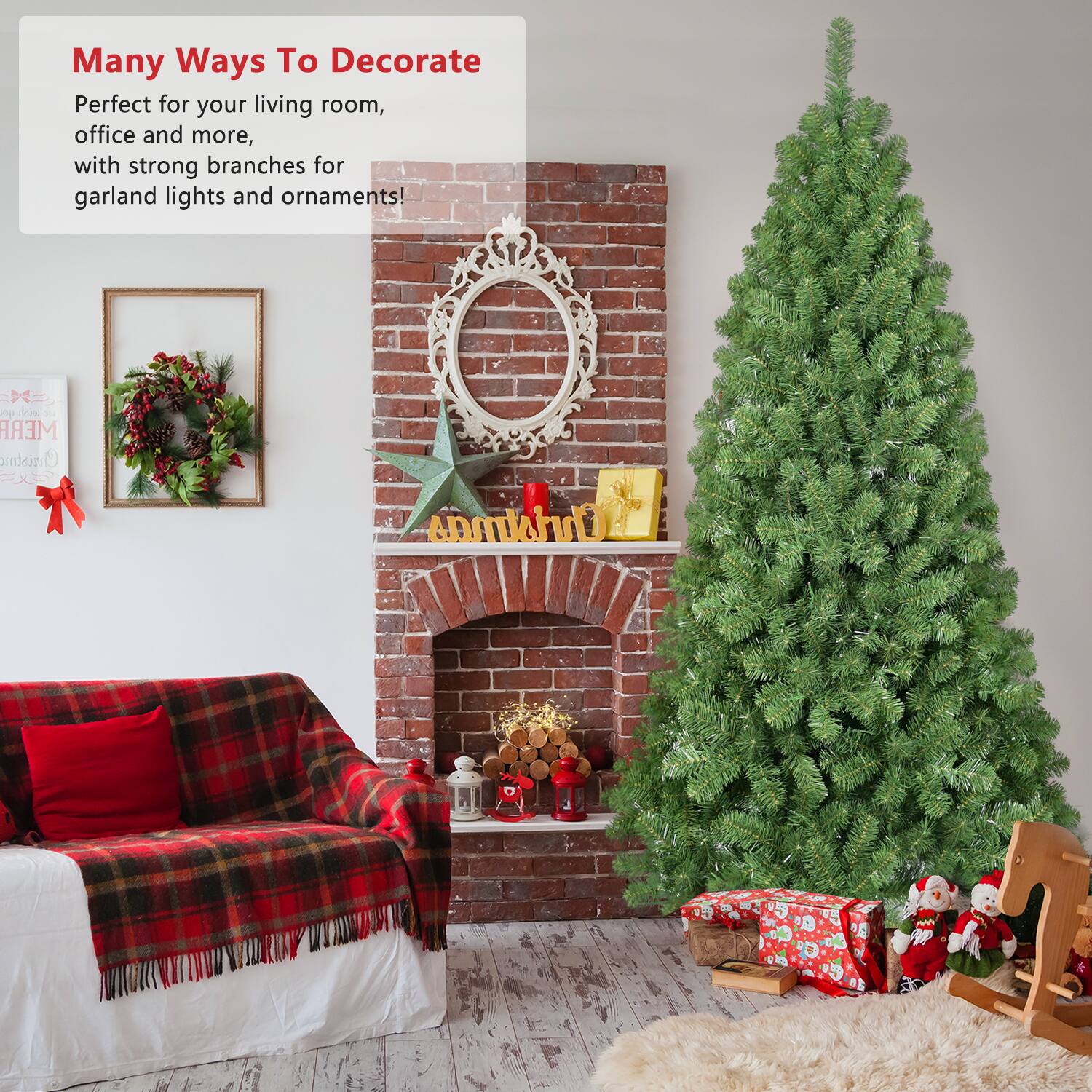 Many Ways To Decorate  
Perfect for your living room, office and more, with strong branches for garland lights and ornaments!