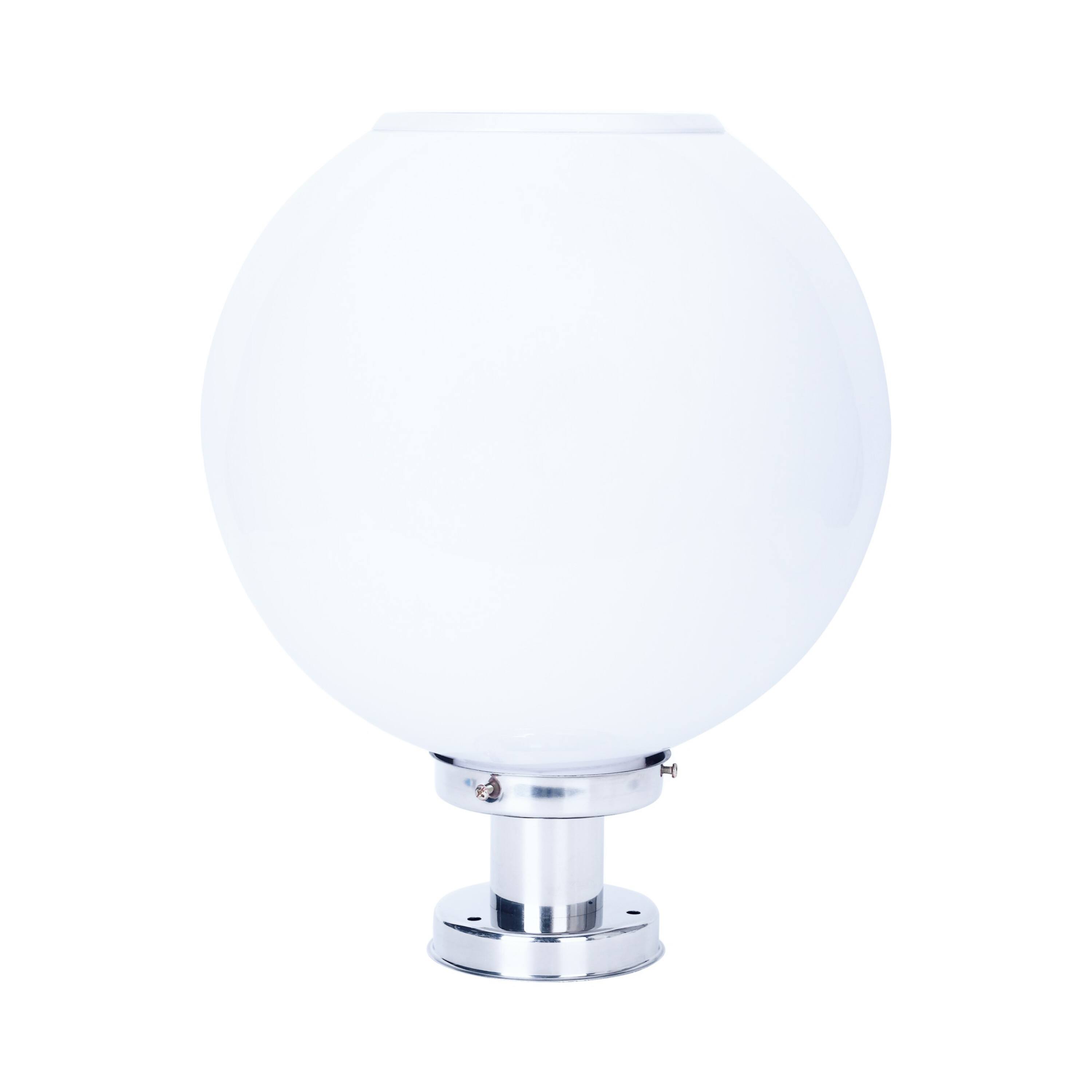 Alt View 1. Techko Maid - Solar Outdoor Globe Sphere LED Post Light Weather Resistant with Metal Mount and Wireless Remote - Chrome.
