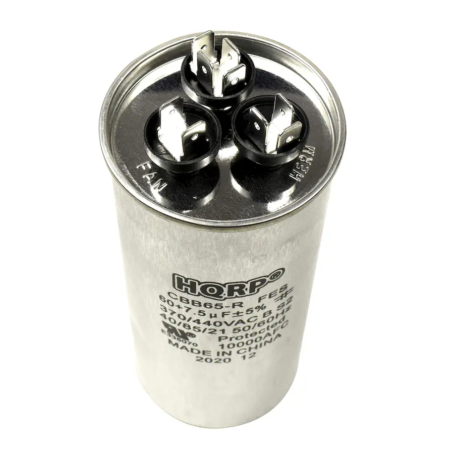 Horp Unit HQRP Dual Run Capacitor 60 uF 7.5 uF 370 V 440 V AC CBB65 for HVAC ...