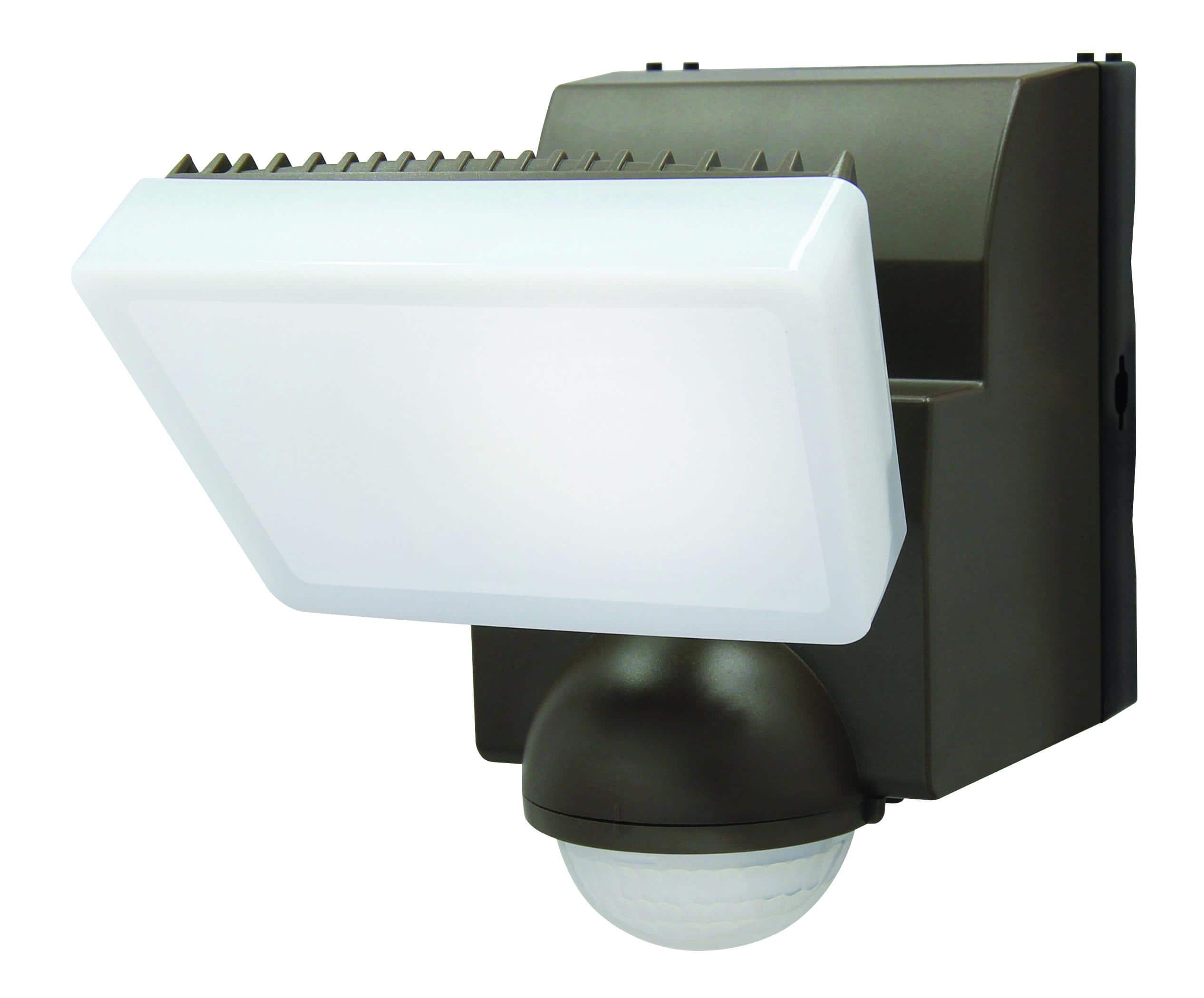 Front. IQ America - IQ America 500 Lumen Battery Operated LED Motion Security Flood Light Wall Eave Universal Mount Indoor/Outdoor BZ - Bronze.