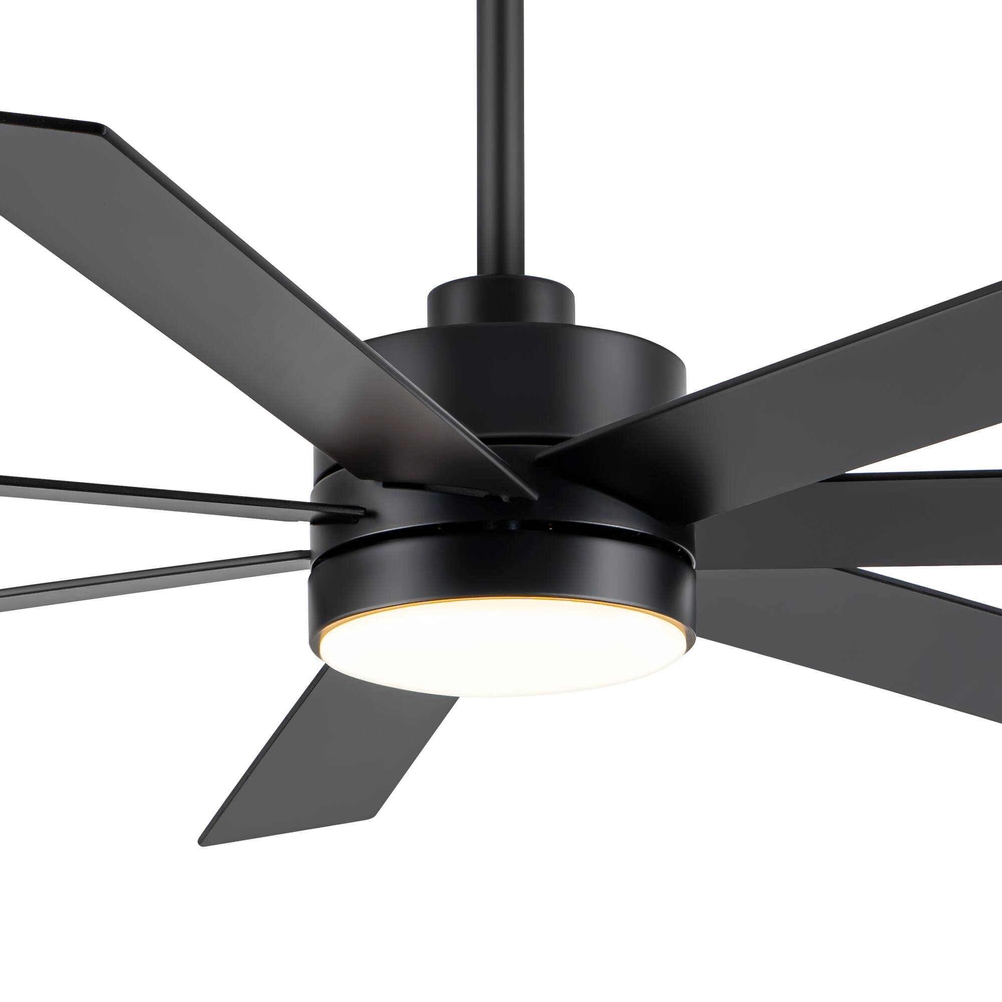 Alt View 9. Breezary - 62-Inch Ceiling Fan with LED Light, DC Motor, Reversible Blades, 3 Color Temperatures, Remote Control, Energy-Saving - Black and Walnut.