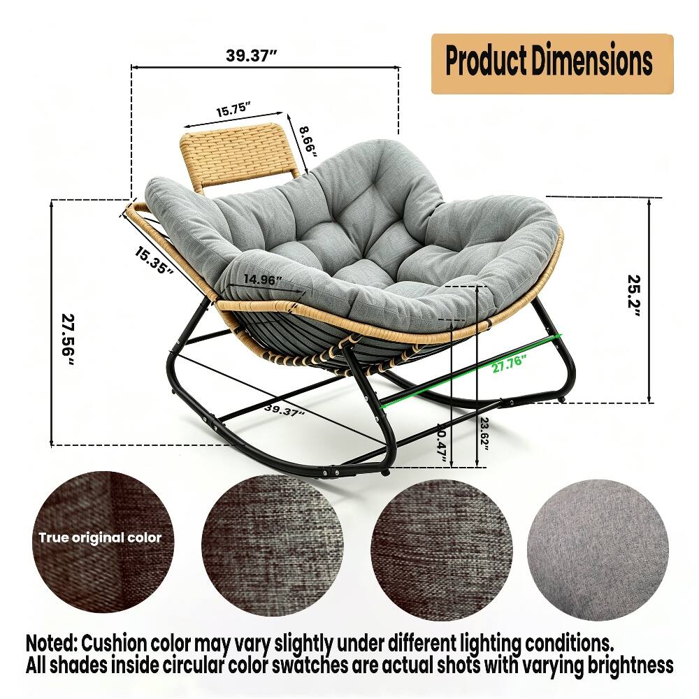39.37" 15.75" 8.66" Product Dimensions 27.56" 15.35" 14.96" 27.76" 25.2" 39.37" 0.47" 23.62" True original color Noted: Cushion color may vary slightly under different lighting conditions. All shades inside circular color swatches are actual shots with varying brightness