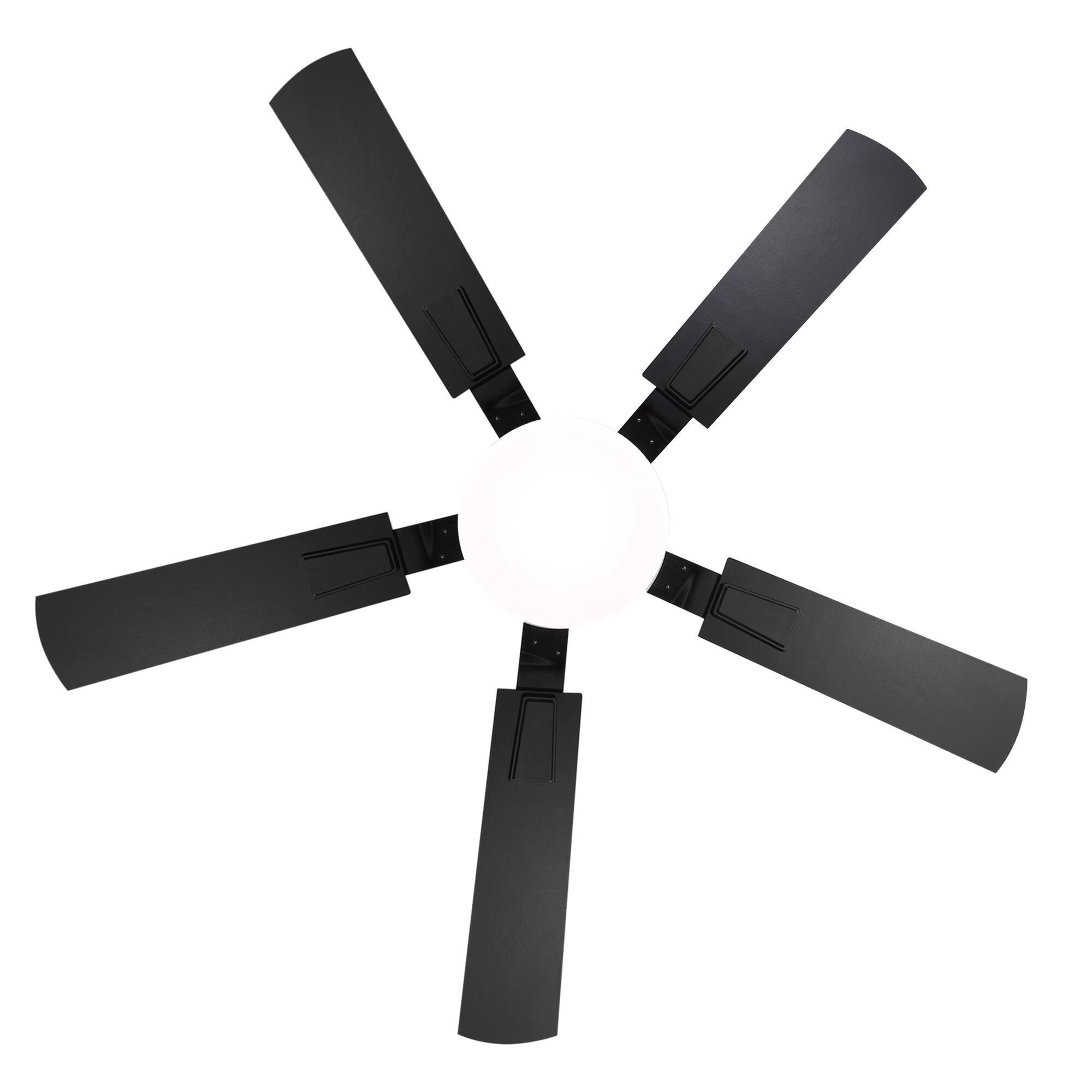 Alt View 9. Breezary - 52-in Indoor Ceiling Fan with Light, DC Motor, 6-Speed Remote, 3-Color LED, Reversible Blades, 5"/10" Downrods - Black and Wood Finish.