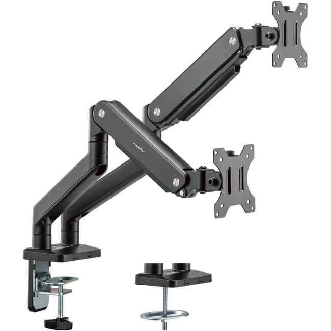 Rocstor - ErgoReach Mounting Arm for Monitor - Landscape/Portrait - 2 Display(s) Supported - 17" to 32" Screen - Black