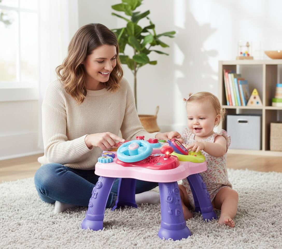 Alt View 2. FINEAK - Magic Star Bilingual Activity Learning Table for Toddlers - Pink.