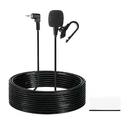 Unique Bargains - Car Stereo Microphone 2.5mm Elbow 2-Pole External Mic Replacement 9.8ft Cable for Car Radio GPS DVD - Black