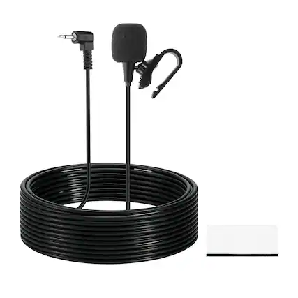 Front. Unique Bargains - Car Stereo Microphone 2.5mm Elbow 2-Pole External Mic Replacement 9.8ft Cable for Car Radio GPS DVD - Black.