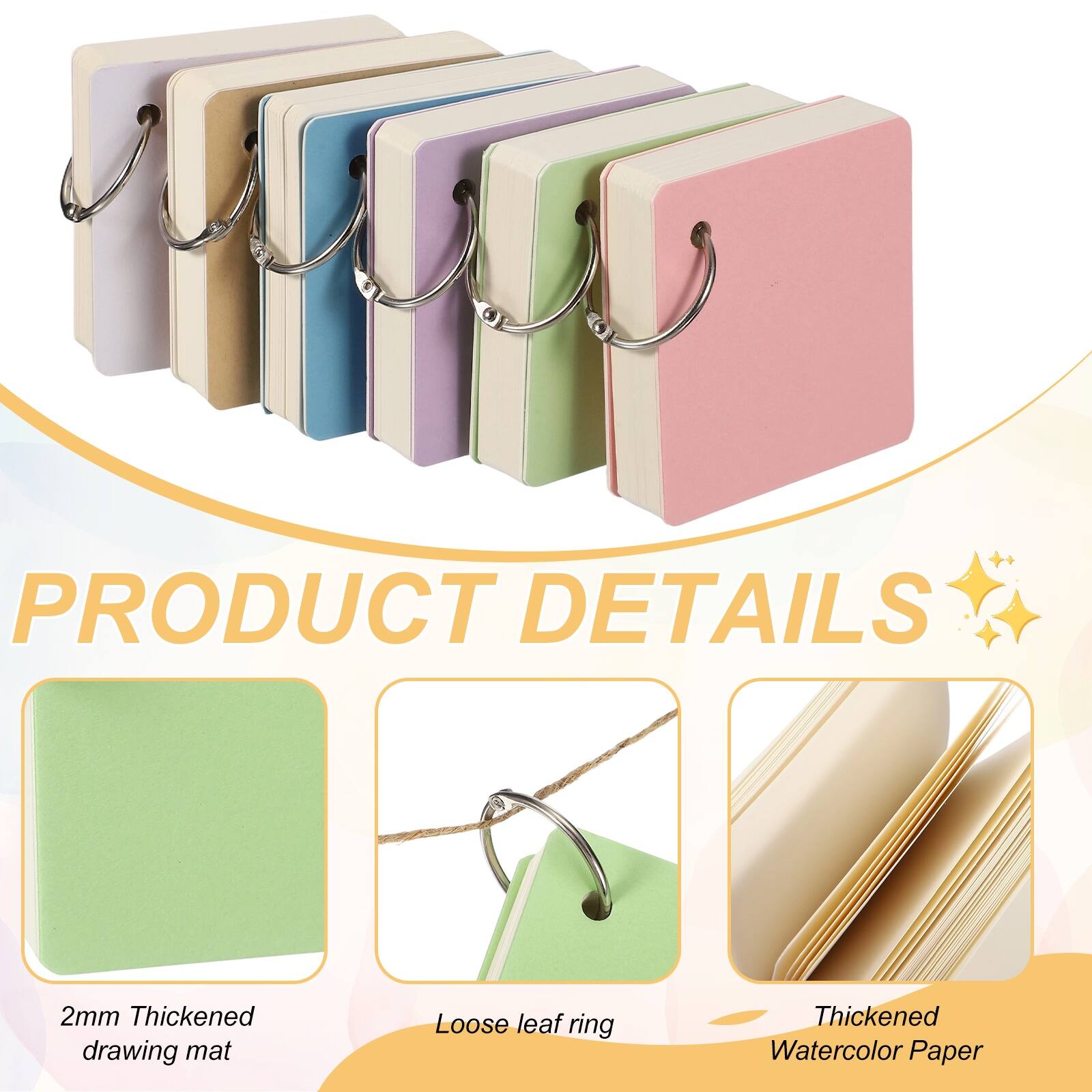 PRODUCT DETAILS

- 2mm Thickened drawing mat
- Loose leaf ring
- Thickened Watercolor Paper