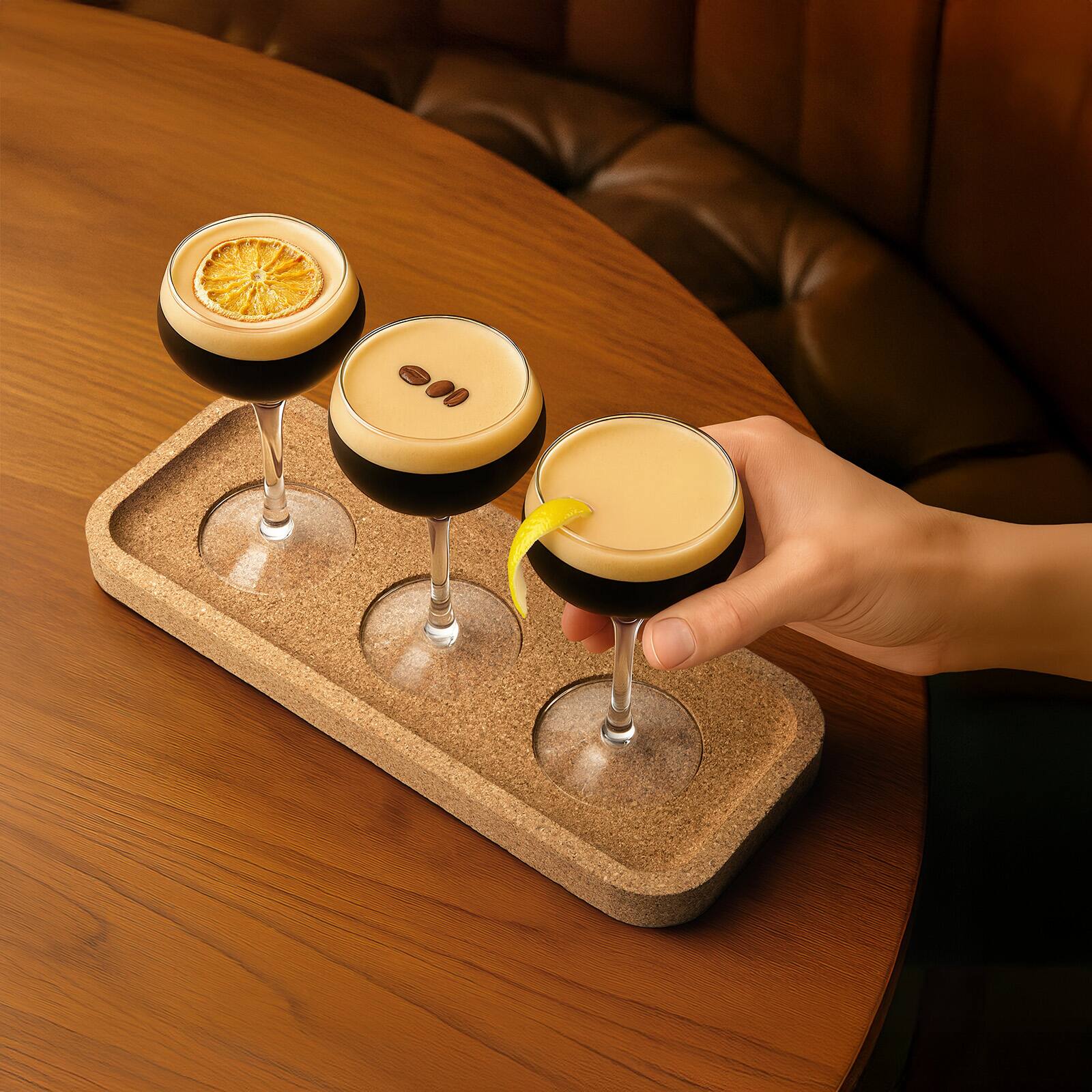 Alt View 2. Final Touch - Espresso Martini Flight Set - 4 Pieces - 4.75 oz (140 ml) - Clear.