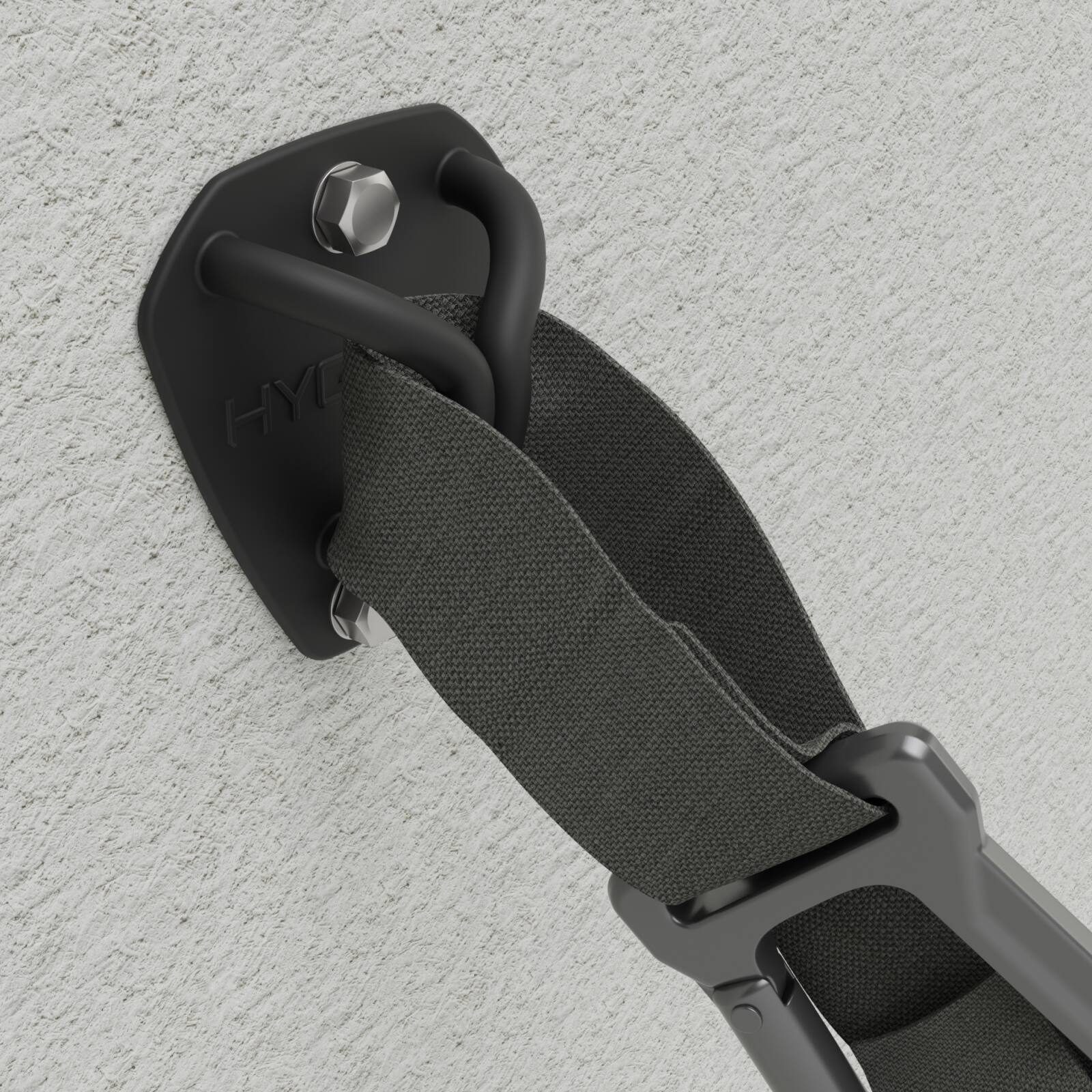 Back. Habeats - Wall Mount - Steel Anchor Point - Black.