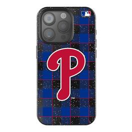 Keyscaper - MLB - Philadelphia Phillies - Plaid Bling iPhone Case - 15 - Black