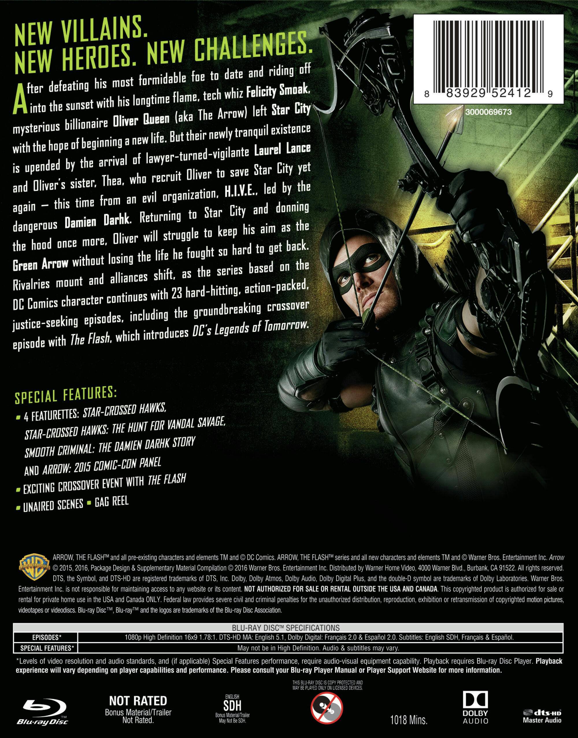 Back. Arrow: The Complete Fourth Season [Blu-ray].