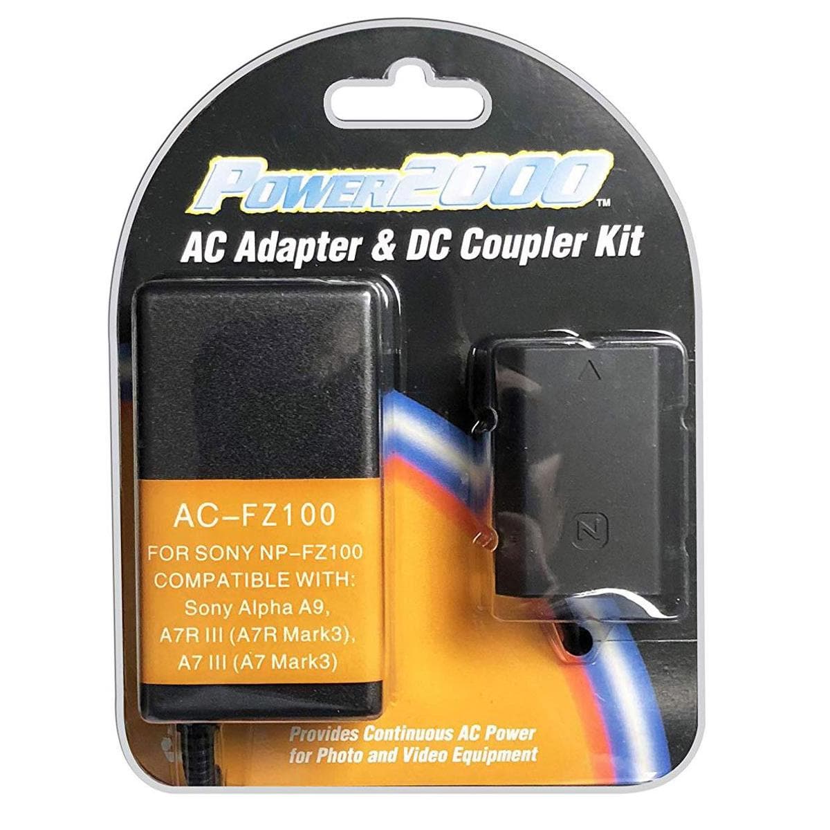Power2000 - AC-FZ100 AC Adapter DC Coupler for Sony Alpha A9,A7RIII A7III