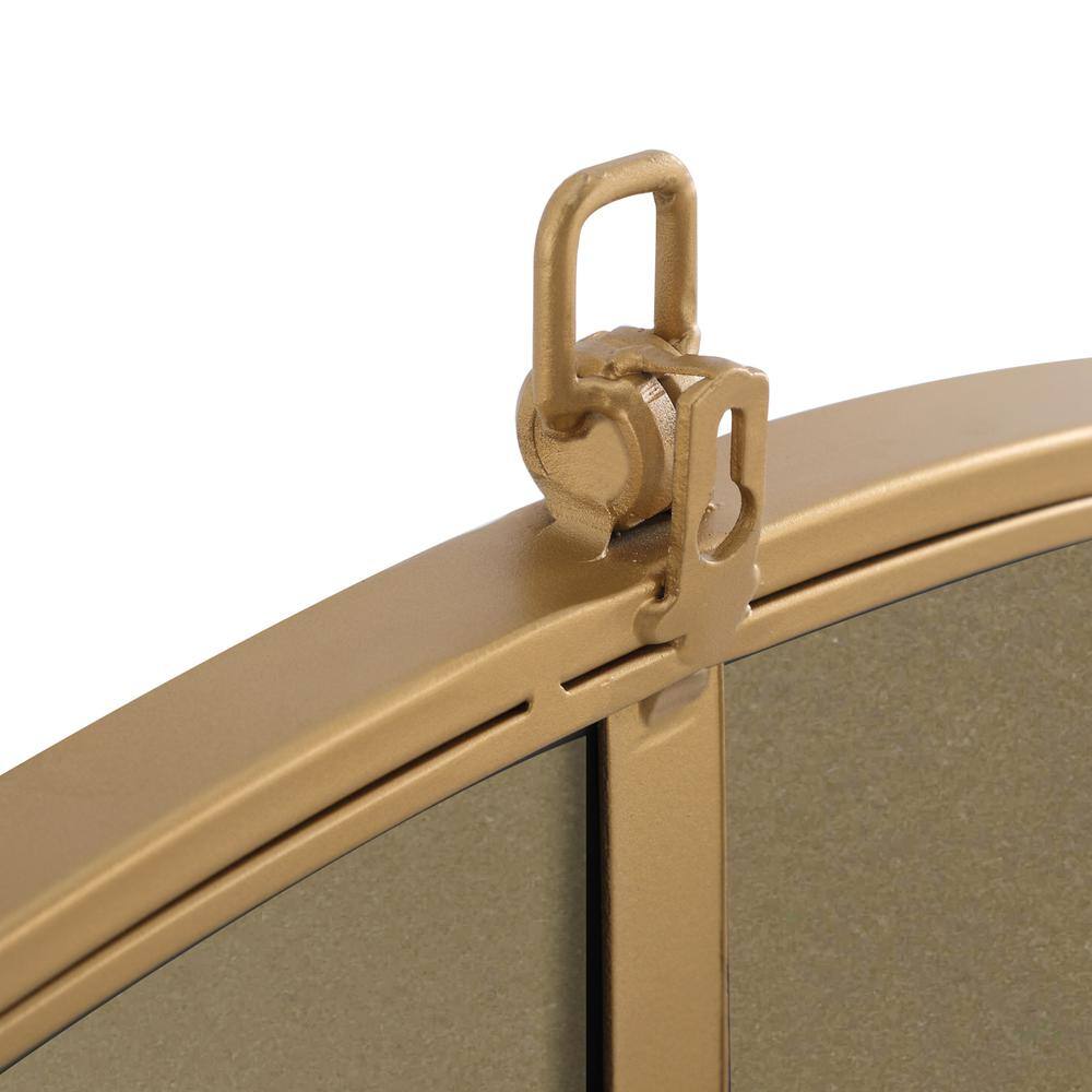 Alt View 6. Elegant Decor - Metal frame Round Mirror with decorative hook 32 inch Brass finish - Brass.