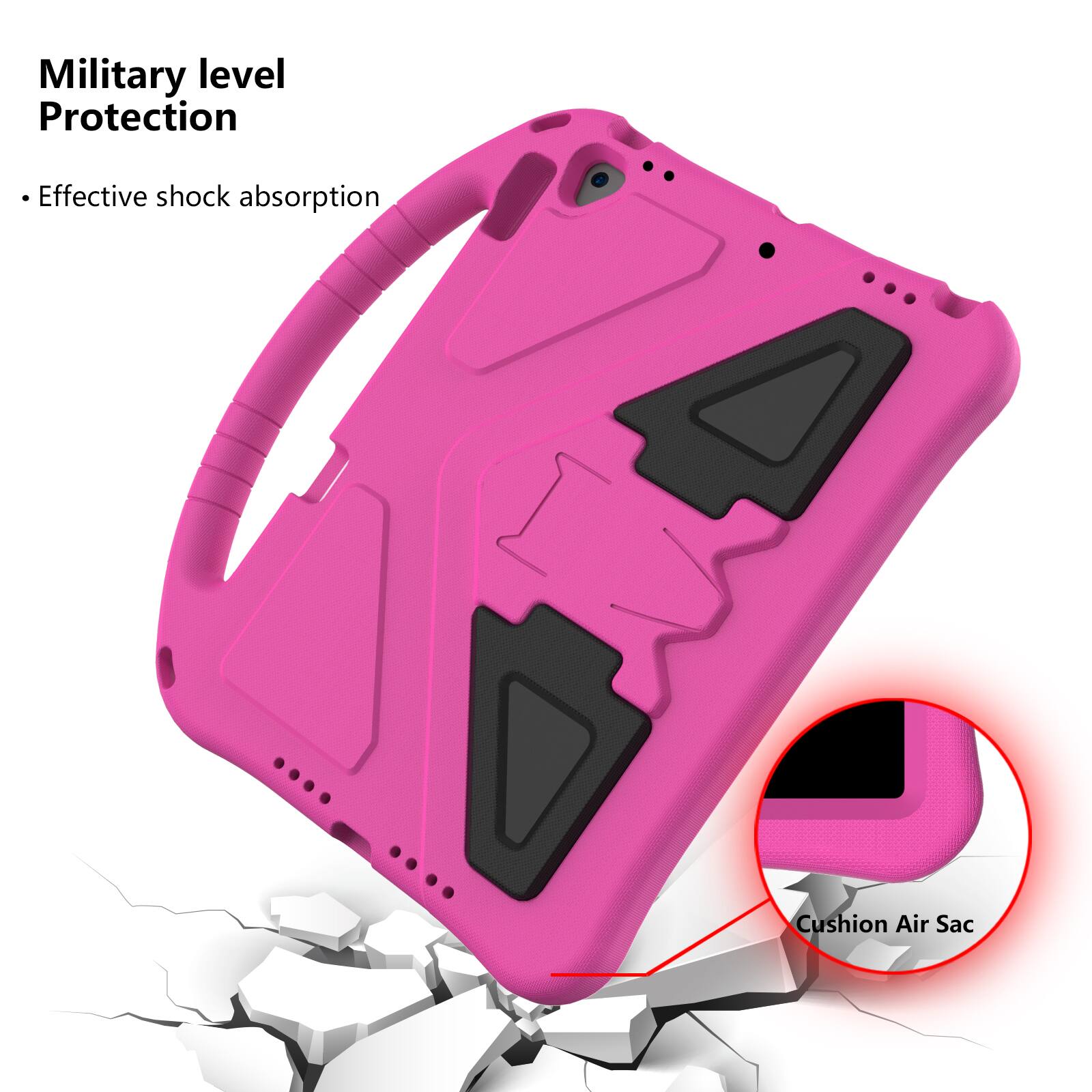 Military level Protection  
- Effective shock absorption  
Cushion Air Sac