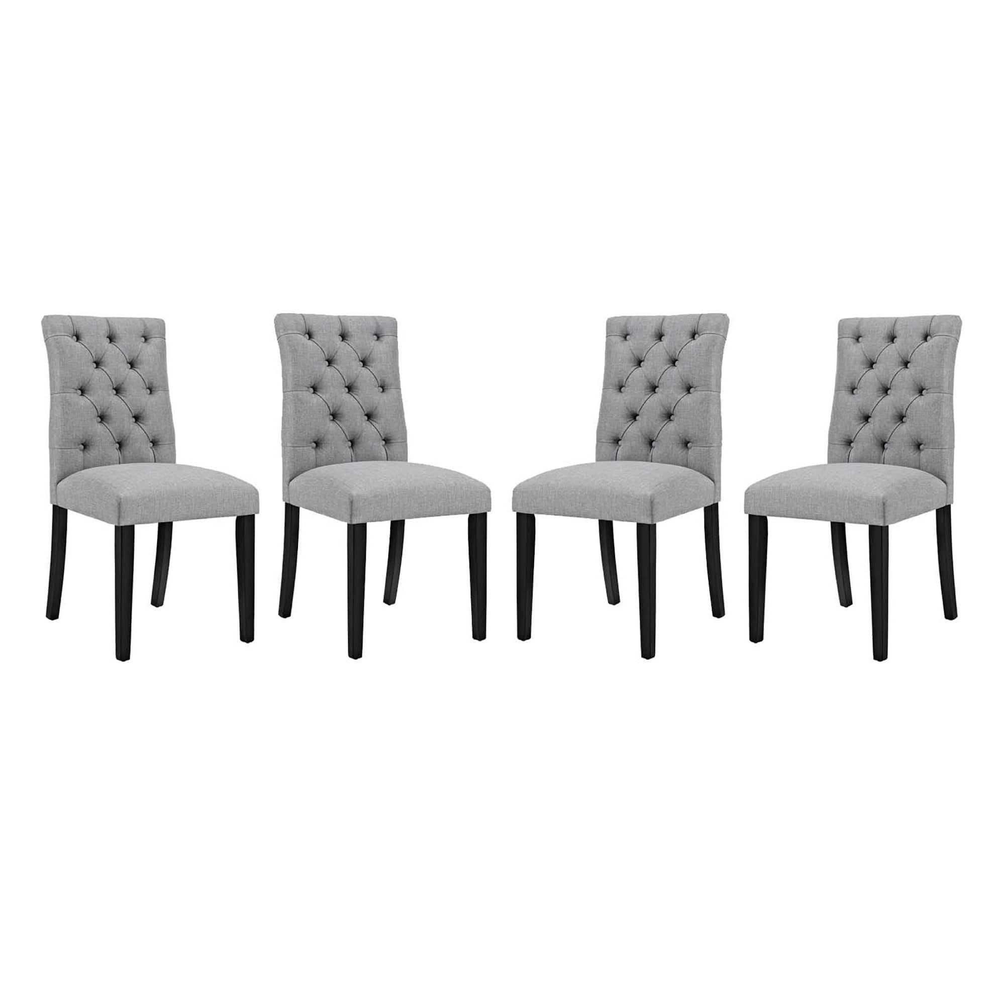 Photos - Chair Modway Duchess Fabric Dining Set of 4 by - Gray EEI-3475