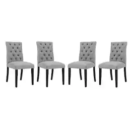 Duchess Fabric Dining Chair Set of 4 by Modway - Gray