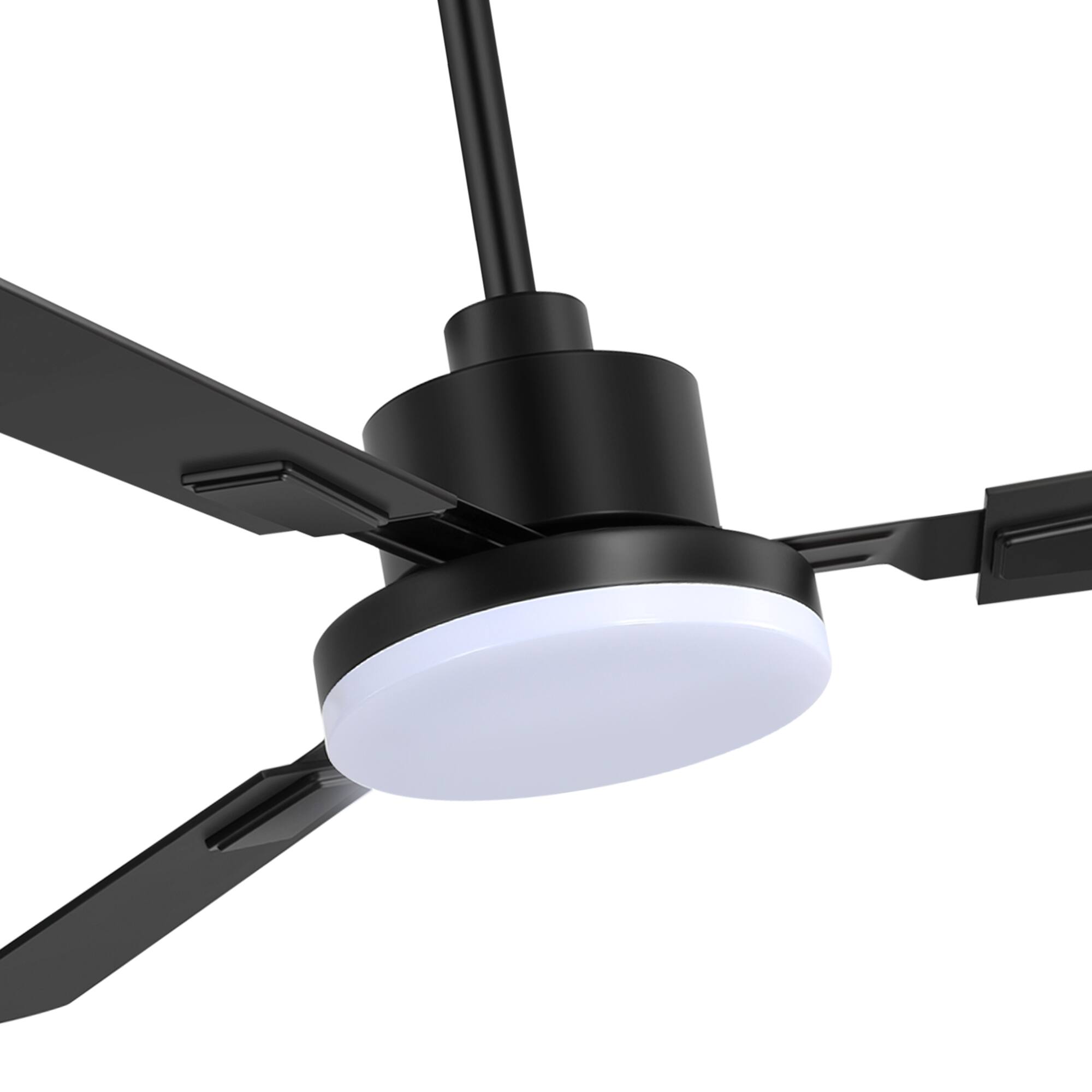 Breezary 52'' Ceiling Fan with 3 Dual Finish Plywood Blades, 3 Color Light,  6 Speed DC Motor, Remote \u0026 Memory Function Matte Black and Dark Wood Grain  32029-BK - Best Buy, image size:900x900