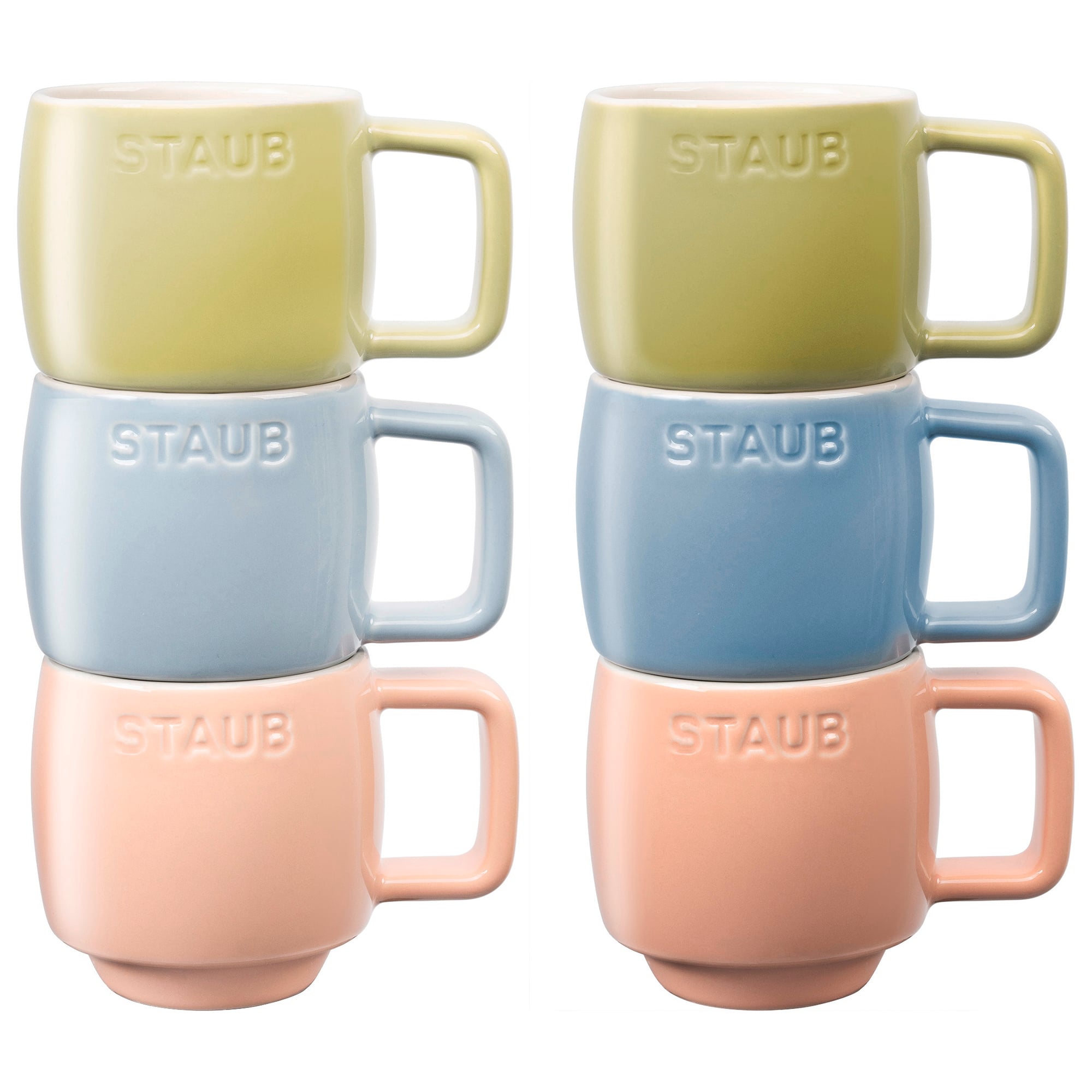 Staub - Ceramic Dinnerware 6-pc 3.5 oz. Espresso Cups - Pastels - Macaron