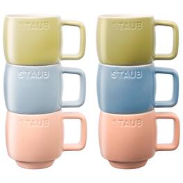 Staub - Ceramic Dinnerware 6-pc 3.5 oz. Espresso Cups - Pastels - Macaron