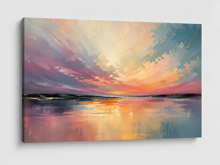 FC Design Large Canvas 24x36" Abstract Sky Reflection Landscape Art ...