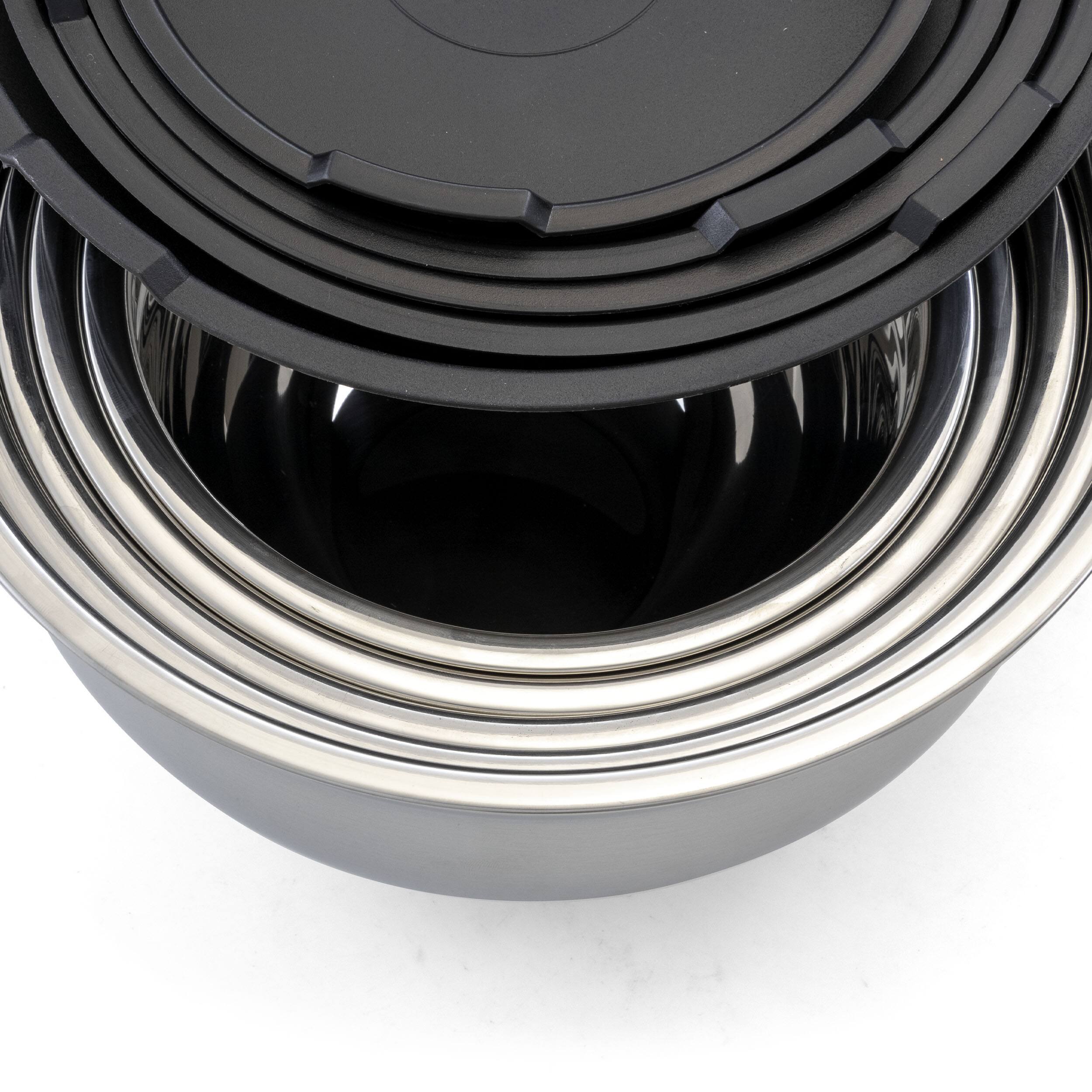 Alt View 7. MegaChef - MegaChef 5 Piece Multipurpose Stackable Mixing Bowl Set with Lids - Silver.