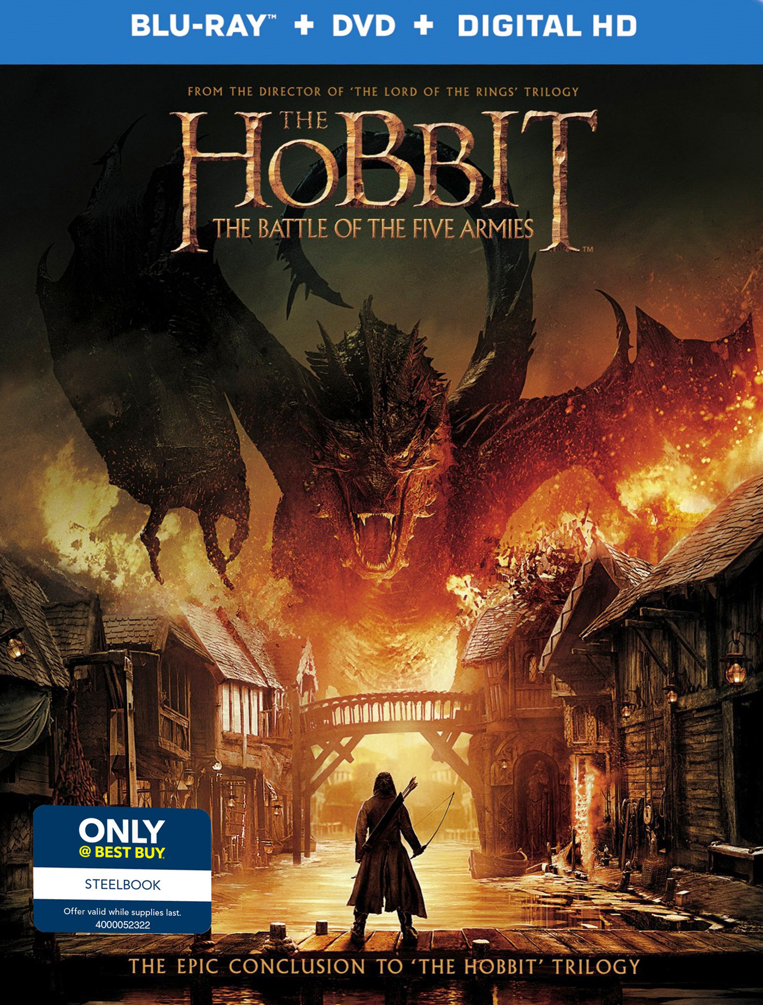 mug Schaar Rijpen Hobbit: The Battle of the Five Armies [Digital Copy] [Blu-ray/DVD]  [UltraViolet] [SteelBook] [2014] - Best Buy