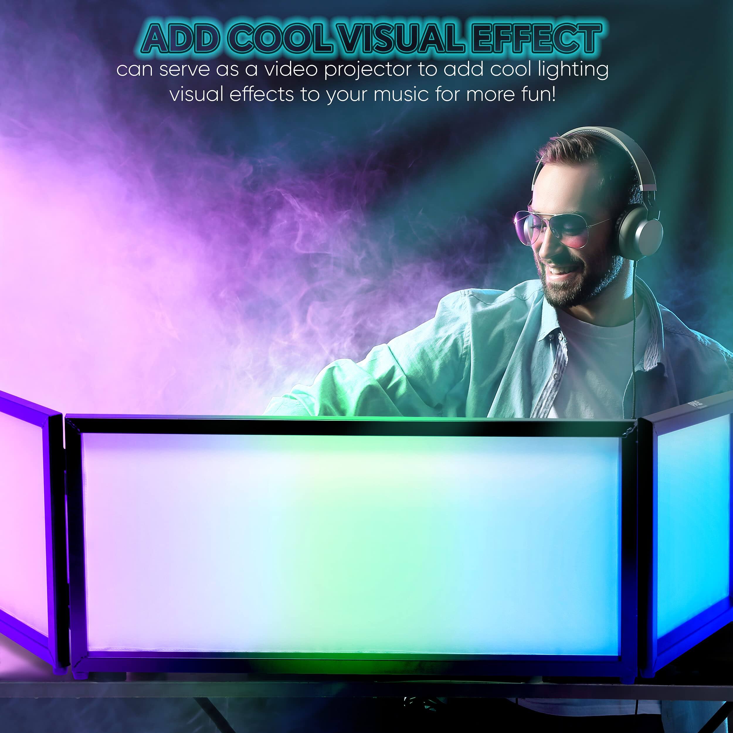 ADD COOL VISUAL EFFECT  
can serve as a video projector to add cool lighting visual effects to your music for more fun!