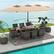 Alt View 2. Costway - 10 Pieces Patio Wicker Dining Set with Double-Sided Patio Umbrella 8 Armchairs - Coffee,Mix Brown.