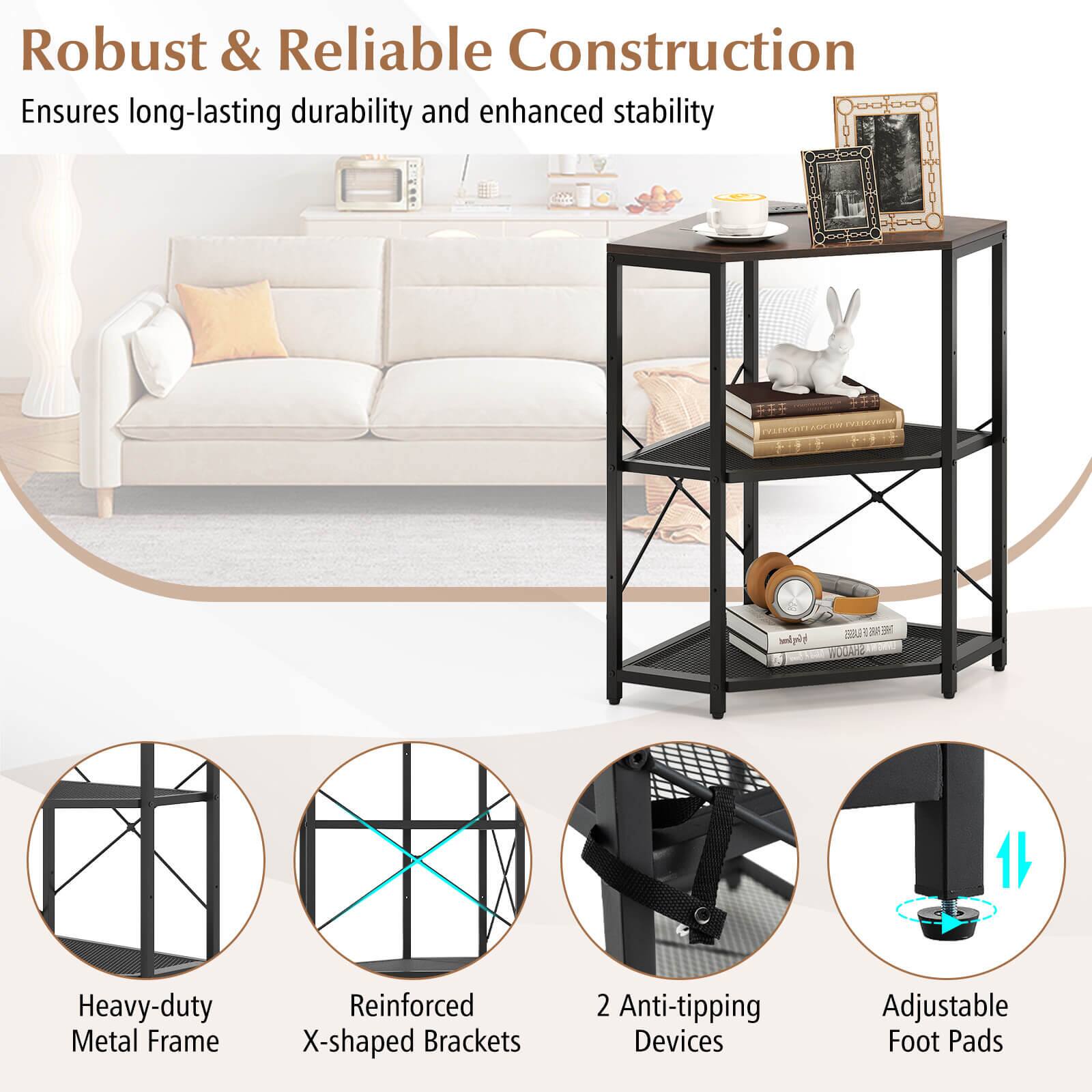 Robust & Reliable Construction  
Ensures long-lasting durability and enhanced stability  

- Heavy-duty Metal Frame  
- Reinforced X-shaped Brackets  
- 2 Anti-tipping Devices  
- Adjustable Foot Pads