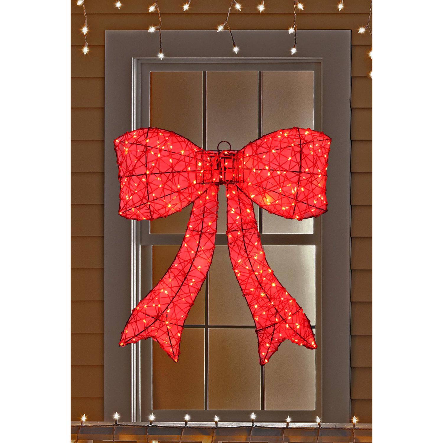 Angle. Sienna - Sienna LED Red Bow 23.6 in. Hanging Decor - Red.