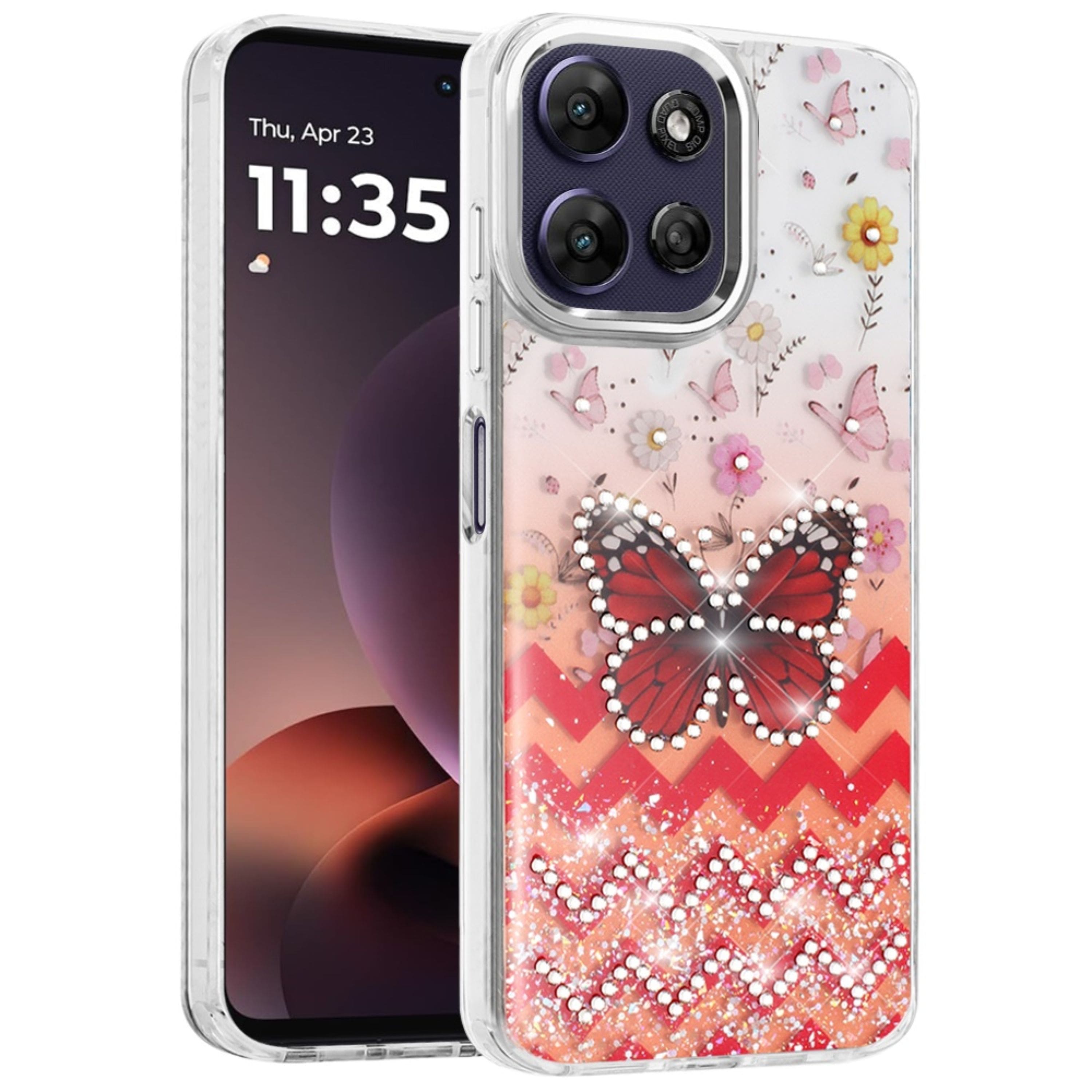 Kitcheniva - Sparkling Epoxy Bling Case With Tempered Glass For Moto G Power 2025/2026 F - Multicolor price history on PriceWatchPro