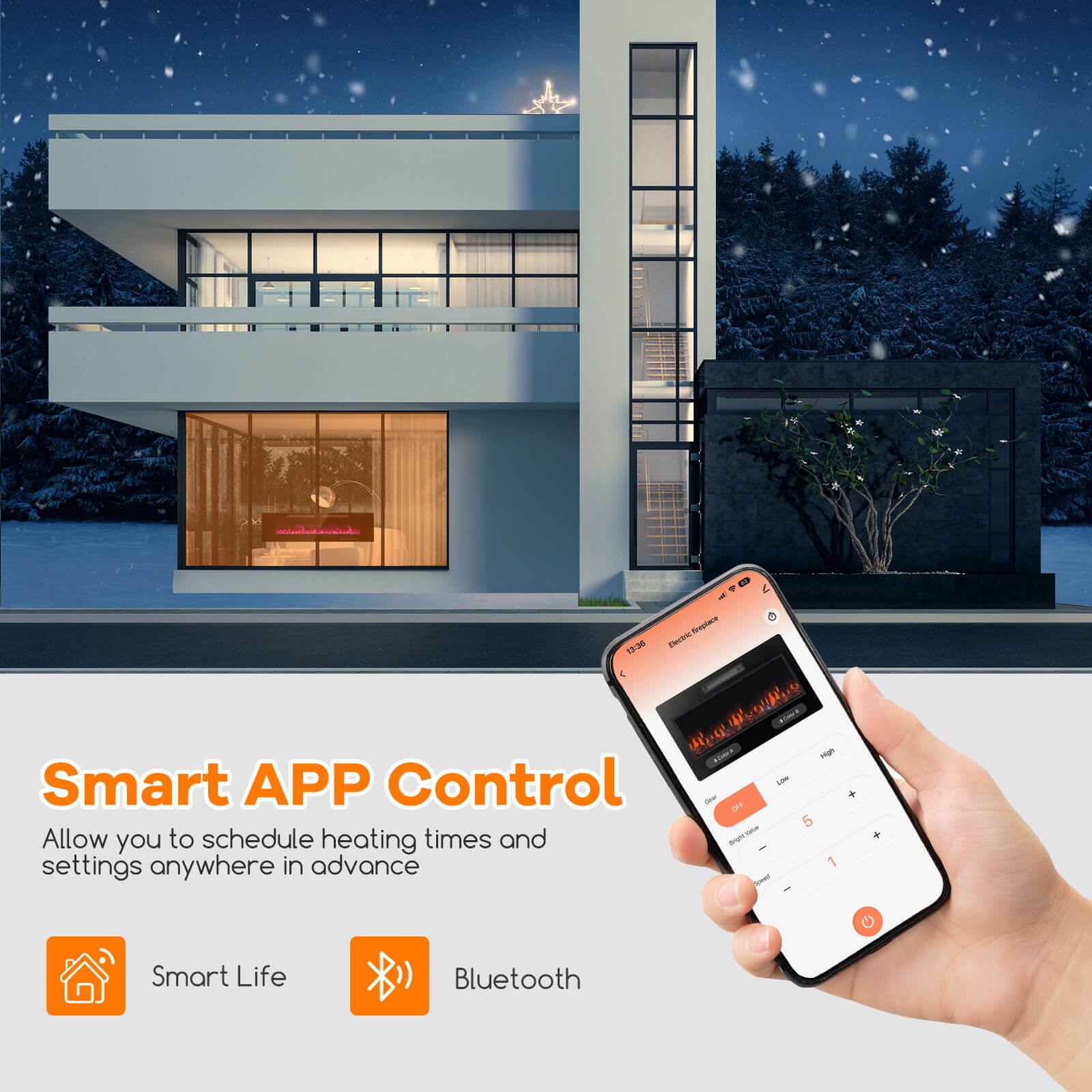 Smart APP Control

Allow you to schedule heating times and settings anywhere in advance

Smart Life  
Bluetooth