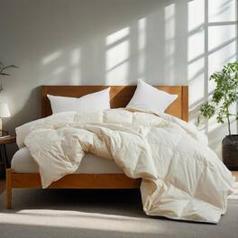 Puredown - Lightweight Organic Cotton Down Fiber Comforter, Twin - Off-white
